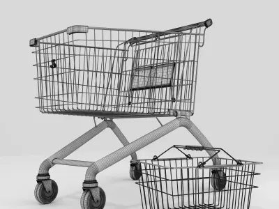 Set of baskets for the store 3D model