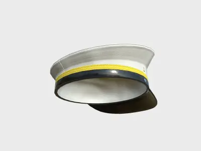 Police Cap 05 White - Military Character Design Fashion Low-poly 3D model