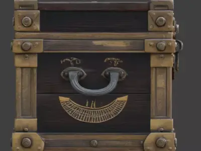 Ancient Egyptian Treasure Chest Low-poly 3D model buy