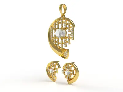 Diamond Pendant Set 08 3D print model