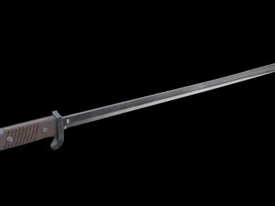 German bayonet Seitengewehr 1898 S98 Low-poly 3D model