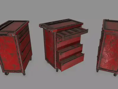 Cupboard metal cabinet with drawers Low-poly 3D model buy
