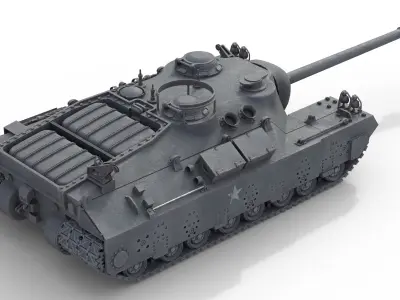 T28 super heavy tank    Low-poly 3D model