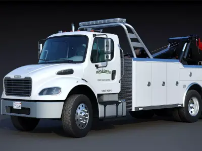 Freightliner M2 106 Wrecker Tow Truck 25 Ton Low-poly 3D model