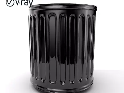 Rustic Metal Trash Can D Model Pack Low-poly 3D model purchase