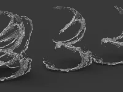 Water splash sculptures 3D model