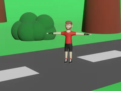 Bicycle and Driver 3D model