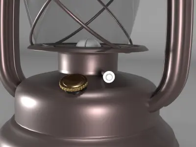 Old Oil lantern Low-poly 3D model