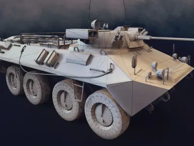 BTR Style Armored Personnel Carrier 8x8 - Game Ready PBR Low-poly 3D model