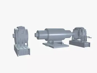 Fixed skid machine Low-poly 3D model