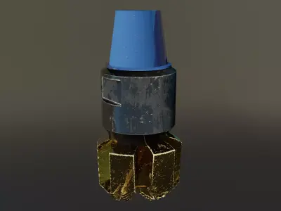 Drill Bit PDC Low-poly 3D model
