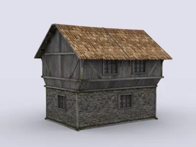 Medival house Low-poly 3D model