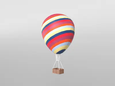Hot Air Balloon v1 001 Low-poly 3D model