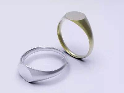 Dainty Thin Signet Ring 3D print model