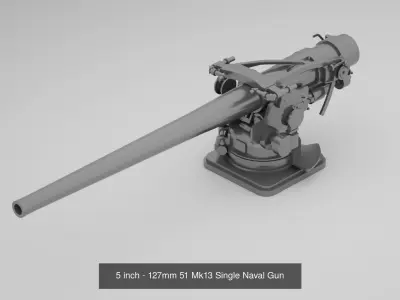 World War 2 United States Navy Artillery and Equipment 3D Model Pack