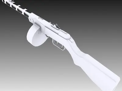 PPSh-41 gun Low-poly 3D model purchase