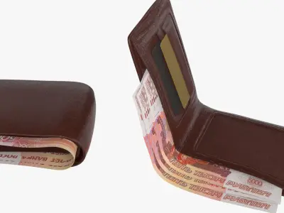 Russia 5000 Rubles Wallet Money Purse 3D model