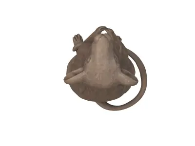 Rat wood statue Low-poly 3D model