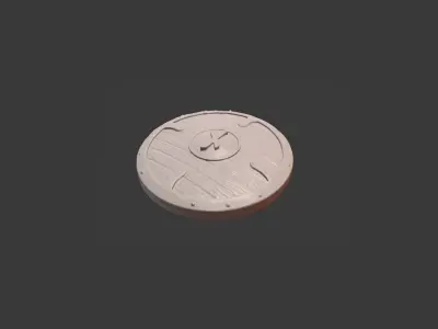 Scandinavian shield with rune Naudiz 3D print model