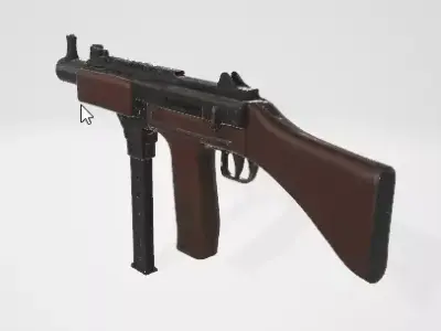 Authentic Machine Gun 3D Model for Games and Renders 3D model