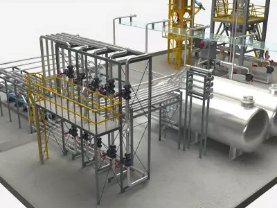 Petrochemical equipment 3D model