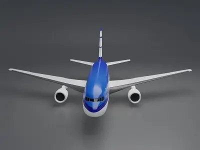 Boeing 767-200 commercial airliner Low-poly 3D model