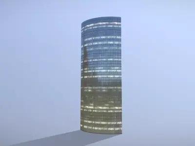 Building Frankfurt Skyper Low-poly 3D model