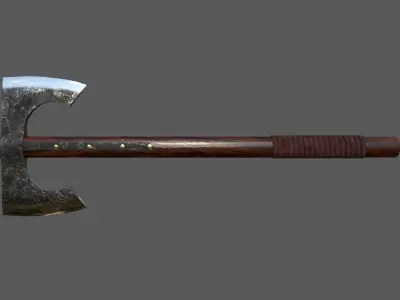 Double bearded axe Low-poly 3D model