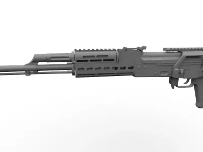 Modular handguard TRAX1  TRAX2 Low-poly 3D model