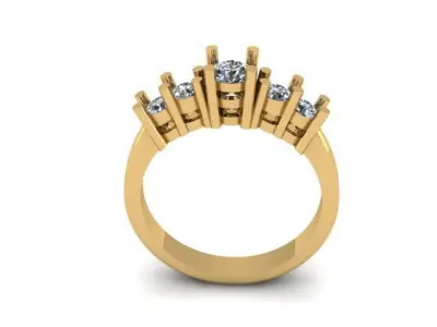 Solitair 5 Stone Ring 3D print model