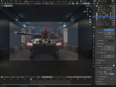 Deadpool On a Tank  Epic Blender Animation 3D model