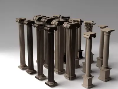 Classical Columns Low-poly 3D model