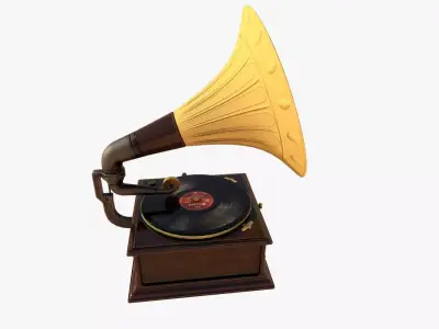 Victorian Phonograph Antique Gramophone 3D Model Low-poly 3D model