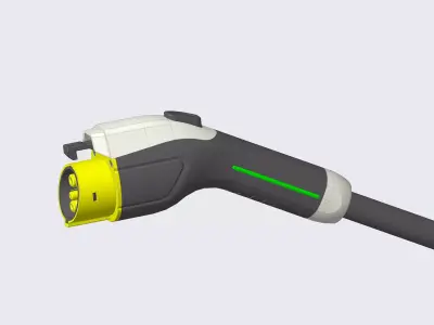 J1772 ev charging plug TYPE1 3D model