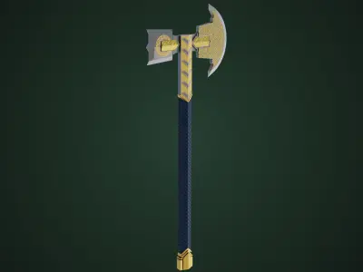 Battle Hammer 05 All PBR Unity UE V-Ray Textures Included Low-poly 3D model
