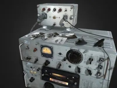 R-250 USSR military receiver Low-poly 3D model