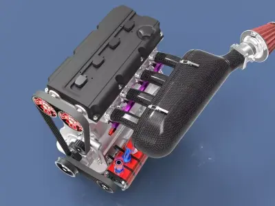 Race engine Super 2000 Rally 3D model