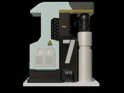 Cypberpunk Styled gas station Low-poly 3D model