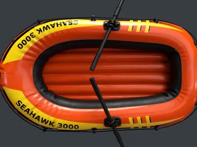 Inflatable Boat 1 PBR Game Ready Low-poly 3D model