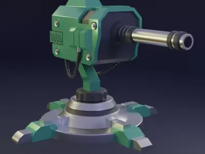 Sci-fi Turret Free low-poly 3D model