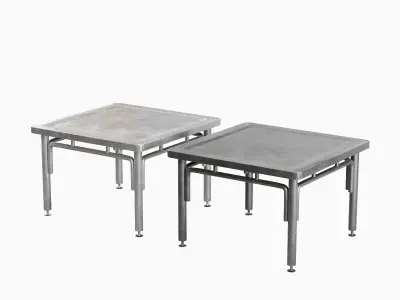 Steel Table 01  Low-poly 3D model