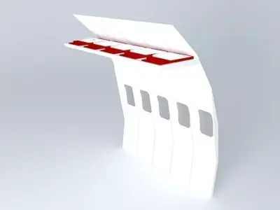 panel airplane seat with stripe Free 3D model