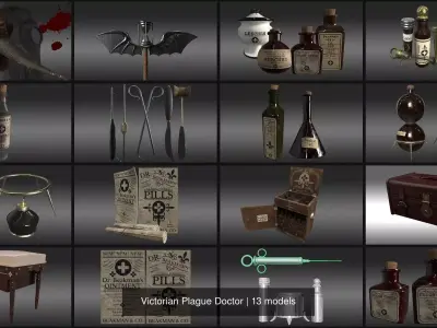 Victorian Plague Doctor 3D Model Pack