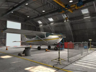 Airplane Hangar 3D model purchase