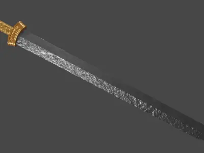 Gladius sword with Langsax handle Low-poly 3D model