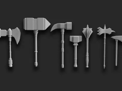 50 Hammer Pack stl fbx obj Low-poly 3D model