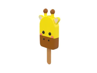 Cartoon Giraffe Ice Cream Cute Low-poly 3D model