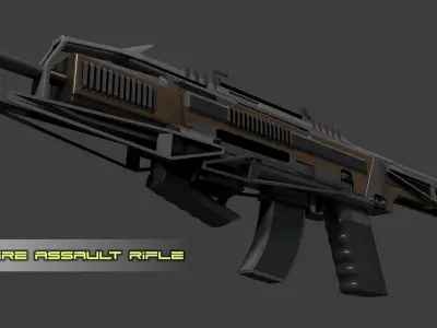Assault Rifle Hellfire Low-poly 3D model