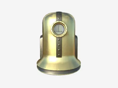 Old Diving Helmet C06 Gold - Character Design Fashion Low-poly 3D model