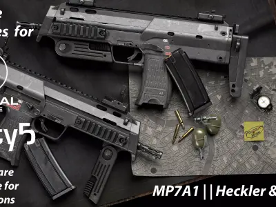 MP7A1  Heckler and  Koch Low-poly 3D model